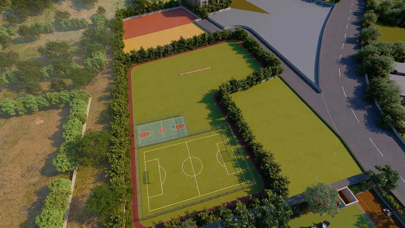 GPL Awadh One: sports ground from above, image 10 of 12 from the developer