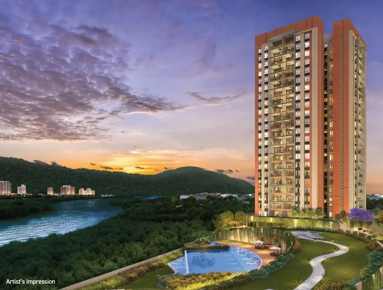 Shapoorji Pallonji Sensorium: tower at sunset, image 1 of 14 from the developer